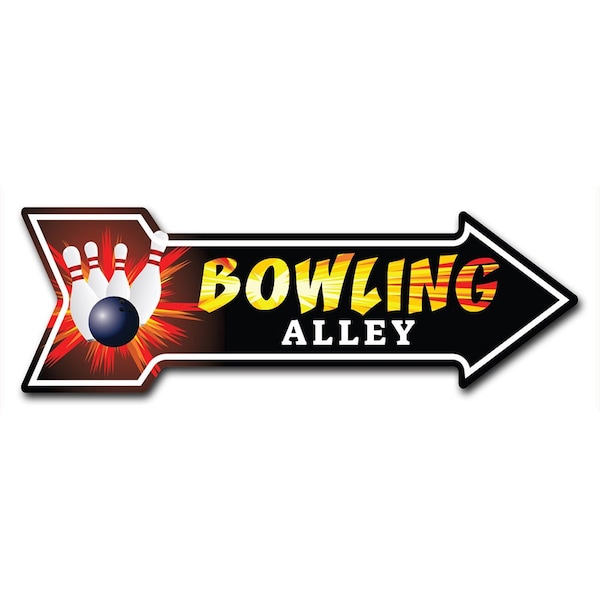 Bowling Alley Arrow Decal Funny Home Decor 24in Wide